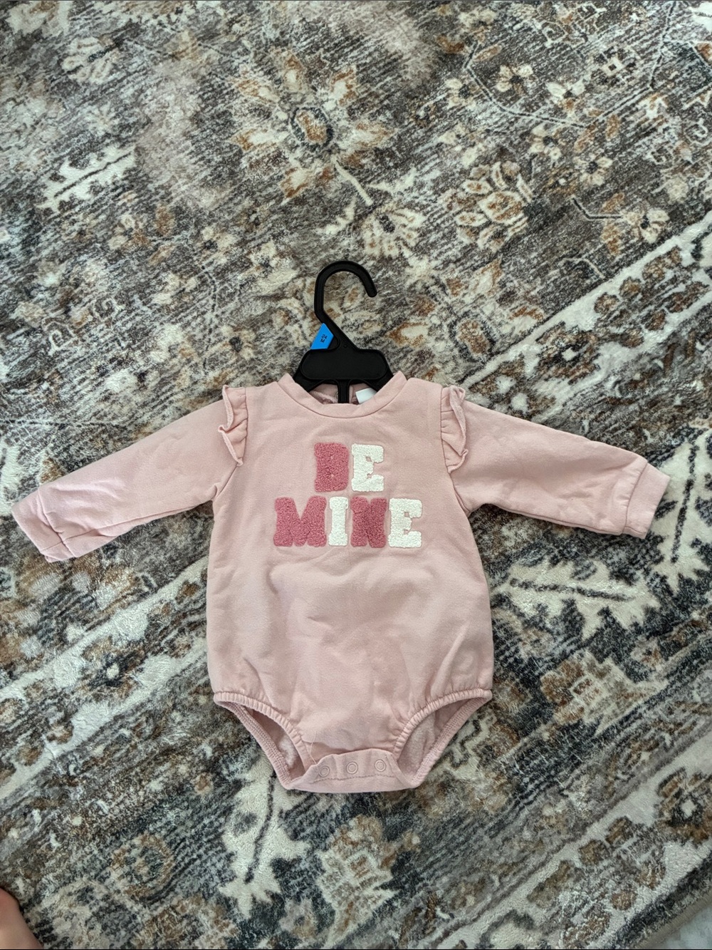 Be Mine Pink Long-Sleeve Baby One-Piece Bodysuit